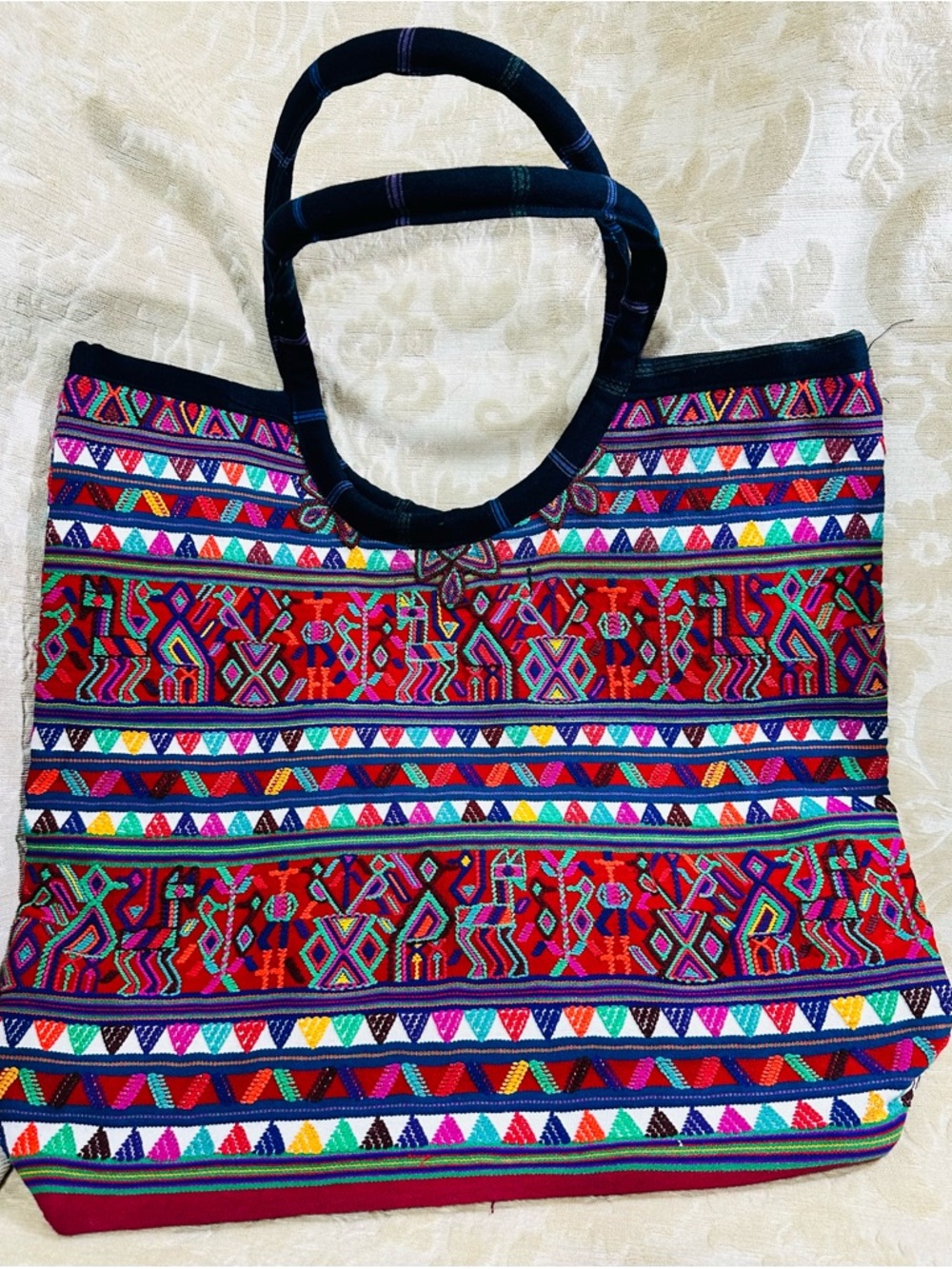 Authentic Guatemalan Huipil Shoulder Bag | Crimson Festival Textile